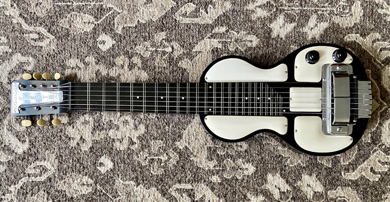 Rickenbacher B7 Bakelite lap steel guitar, as seen on the Lap Steel Guitar Tuning Database by Allan Revich.